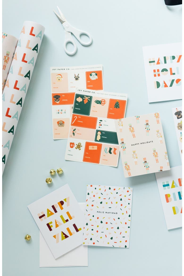 Holiday Gift Sticker Sheet, Alternate, color, Green / Red / White