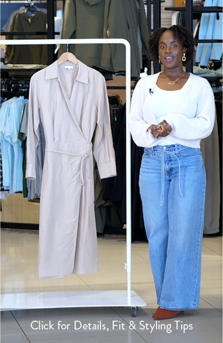 Long Sleeve Wrap Shirtdress, sales video thumbnail