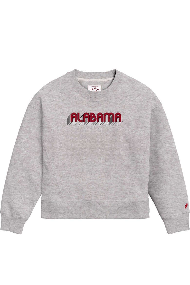 Women's League Collegiate Wear Ash Alabama Crimson Tide Boxy Pullover Sweatshirt, Main, color, Ash