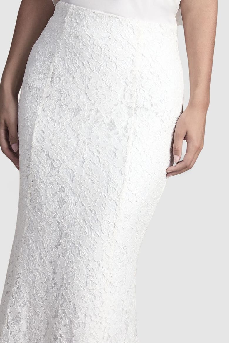 Lace Bridal Maxi Skirt, Alternate, color, Ivory