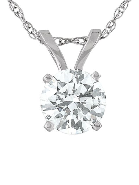 1/2 Carat Solitaire Lab Grown Diamond Pendant 14K Gold