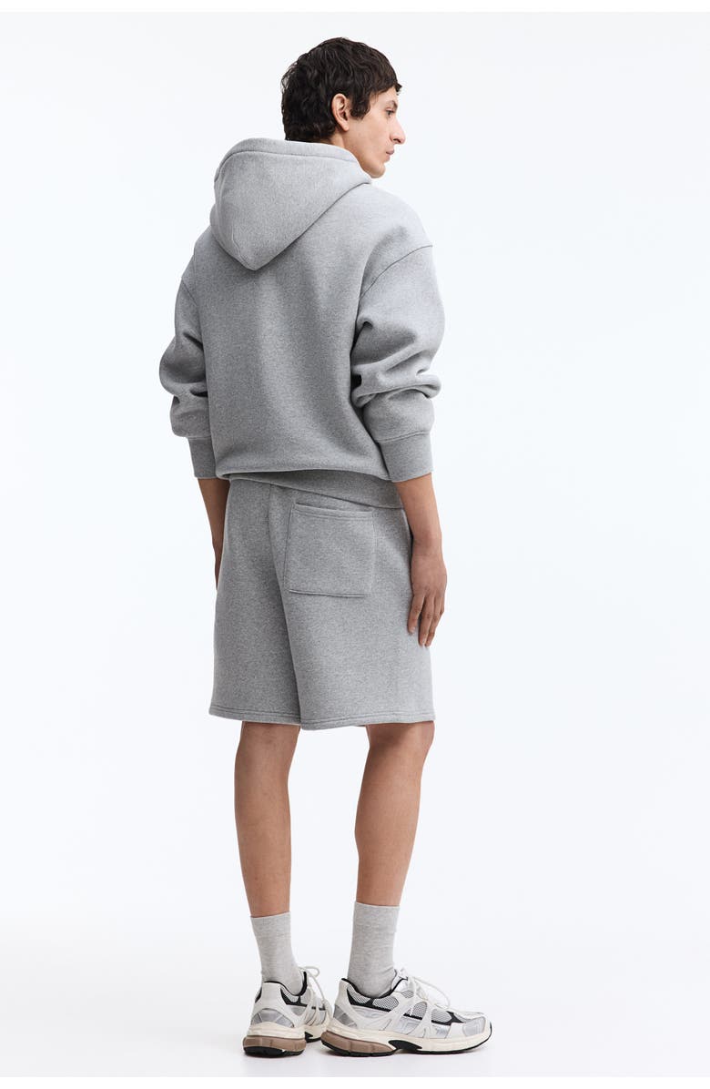 H&M Relaxed Fit Shorts, Alternate, color, Light Gray Melange/Soho Nyc