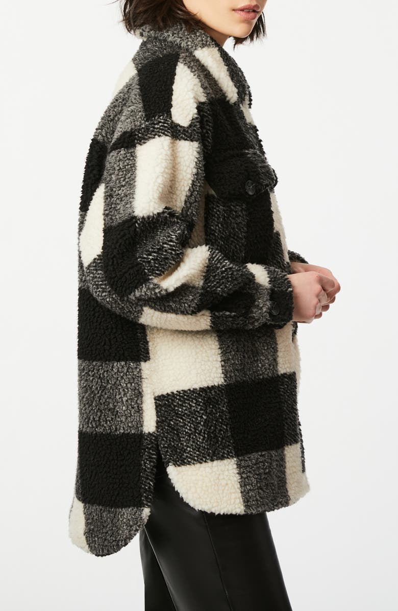 Bernardo Plaid Fleece Shirt Jacket, Alternate, color, 
