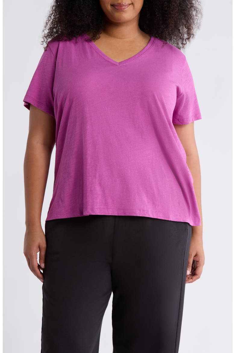 Easy Organic Cotton V-Neck T-Shirt, Main, color, GRAPE