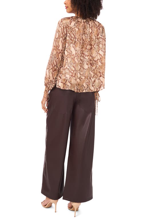 Parker Billow Sleeve Top In Brown