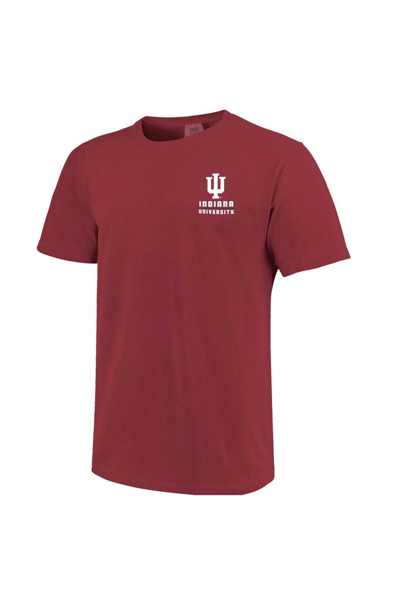 IMAGE ONE Men's Crimson Indiana Hoosiers Striped Campus Skyline T-Shirt, Alternate, color, Crimson