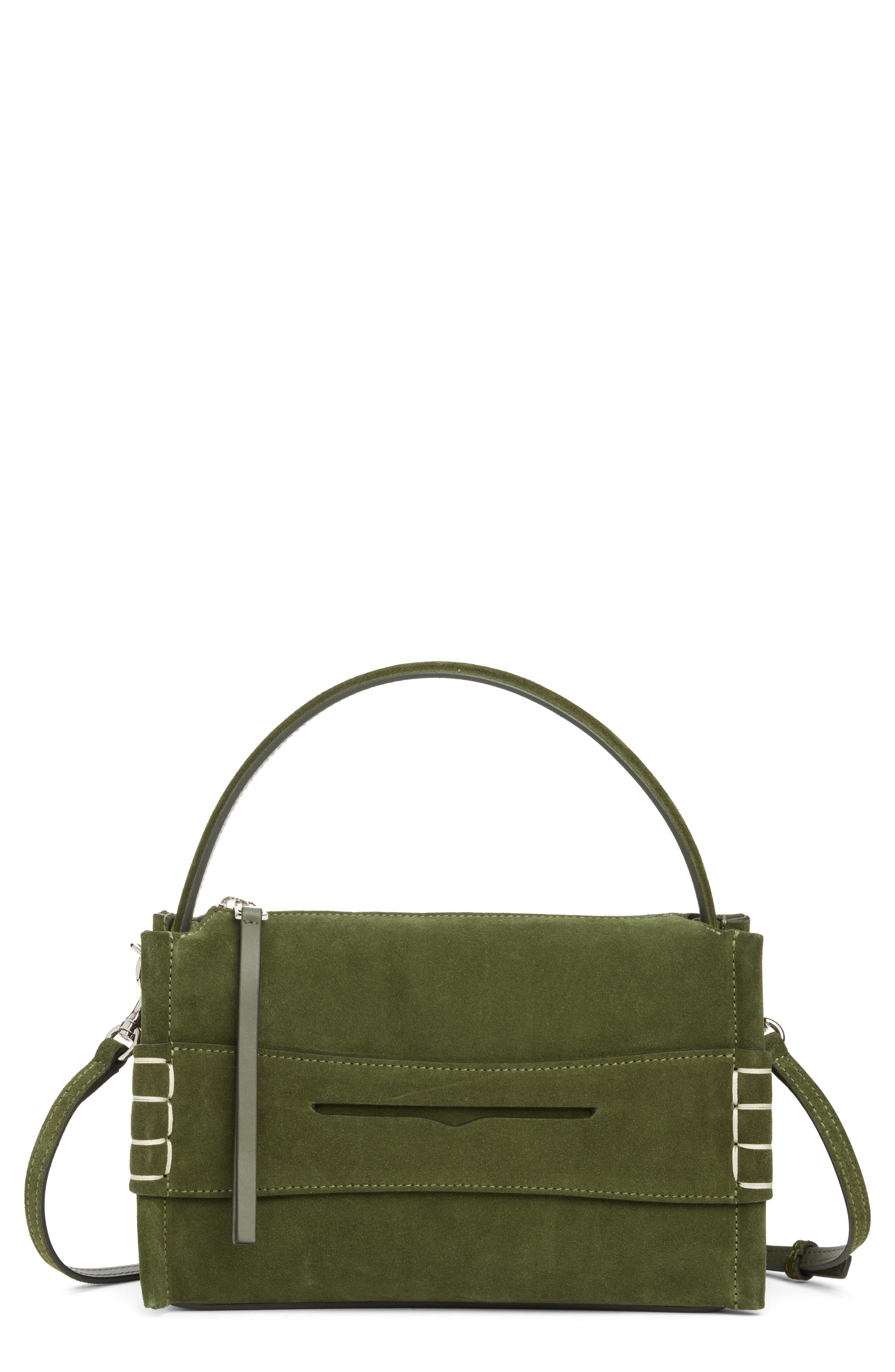 Small Loafer Suede Crossbody Bag, Main, color, KHAKI 575