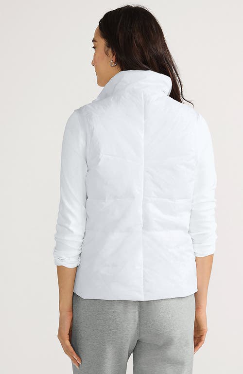 Lands' End Wanderweight Reversible Packable Down Vest In White/blue Colorblock