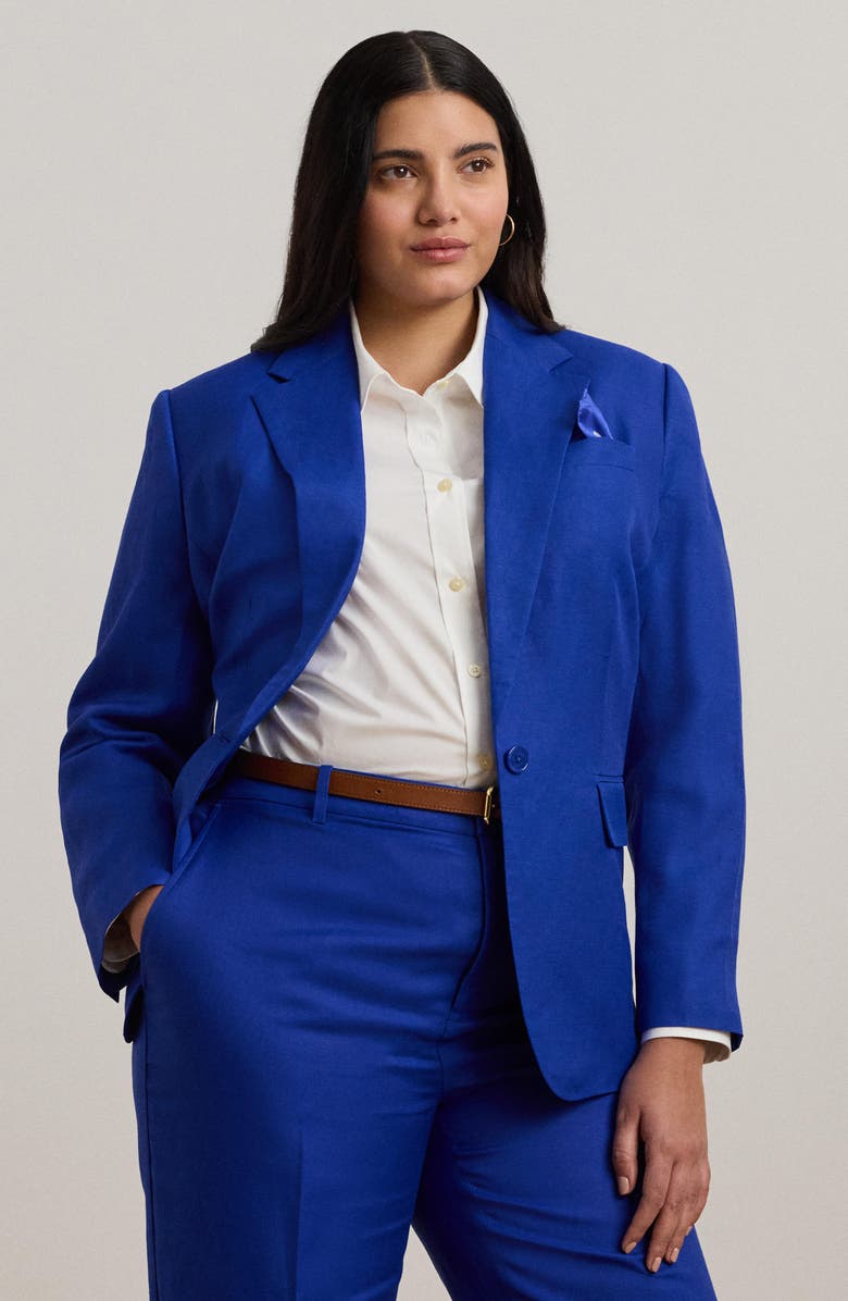 Lauren Ralph Lauren Solid Linen Blend Blazer, Alternate, color,