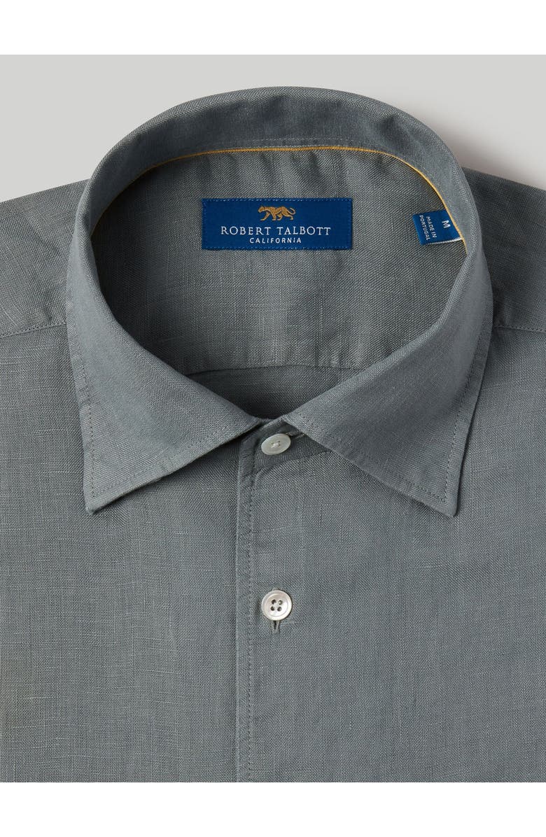 Robert Talbott Morgan Short Sleeve Linen Shirt, Alternate, color, Light Gray