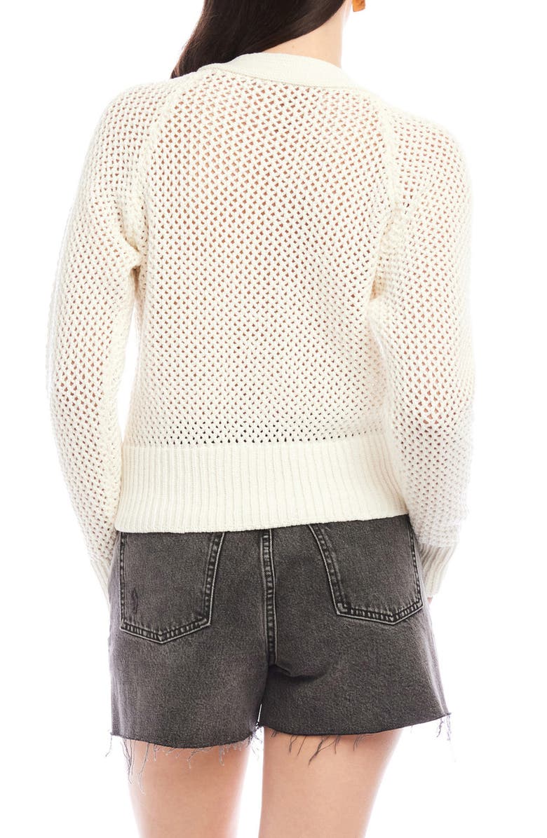 FIFTEEN TWENTY Ellen Open Stitch Cardigan, Alternate, color, Off White