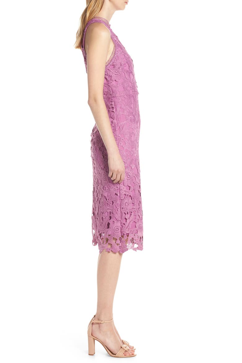 Lace Sheath Dress, Alternate, color, MULBERRY