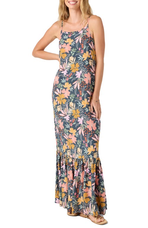 O'neill Arynn Floral Maxi Dress In Gray