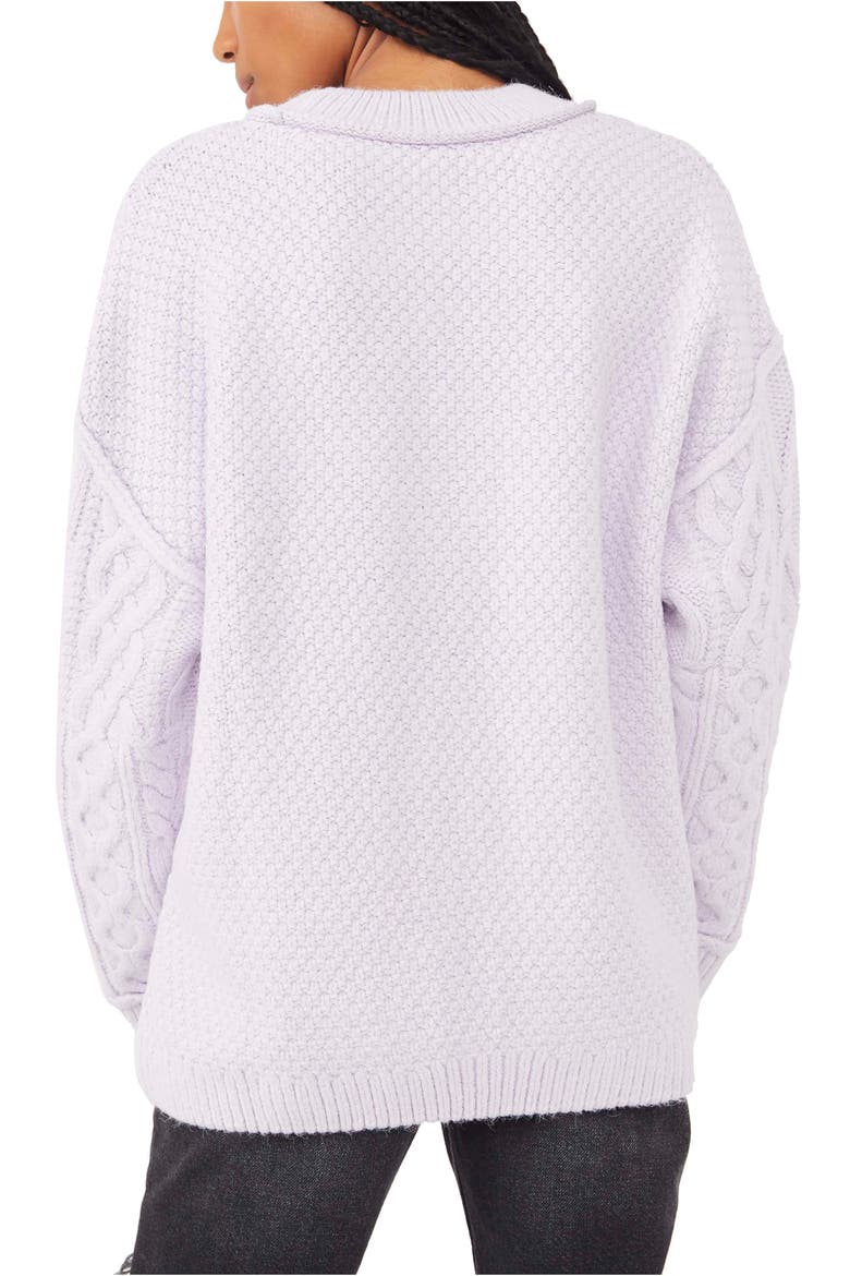 Leslie Cable Knit Oversize Sweater, Alternate, color, FROST LAVENDER