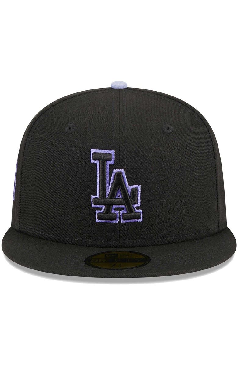 New Era Men's New Era Black Los Angeles Dodgers Pastel Undervisor 59FIFTY Fitted Hat, Alternate, color,