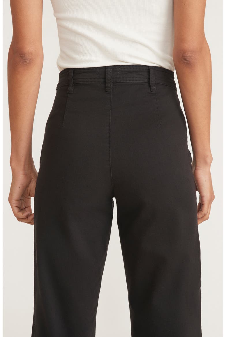 Bridget High Waist Slim Fit Wide Leg Ankle Pants, Alternate, color, BLACK