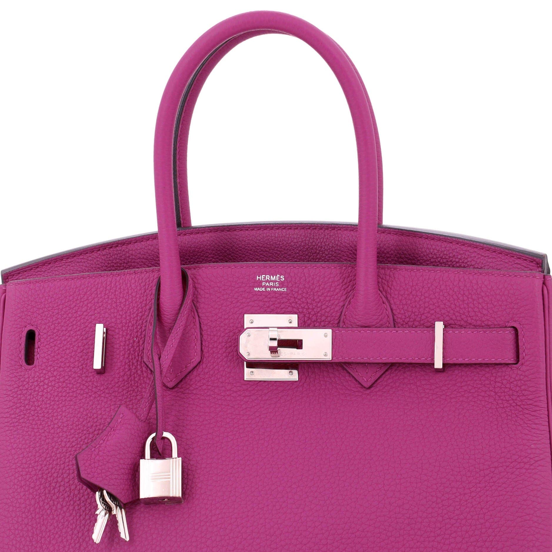 Pre-Owned Hermes Birkin Handbag Pink Clemence with Palladium Hardware 30, Alternate, color, Tosca
