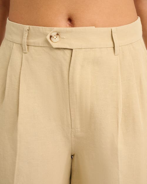 Onia Air Linen Pleated Bermuda Short In Neutral