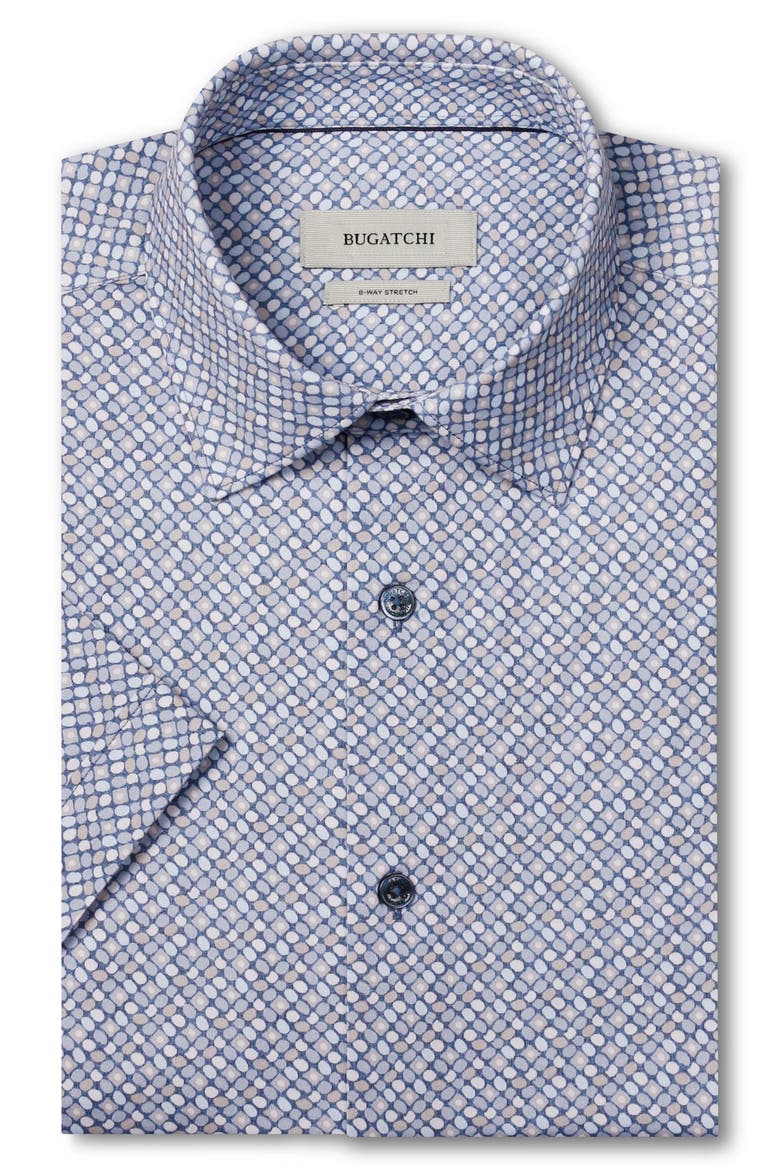 Miles OoohCotton Geometric Short Sleeve Shirt, Alternate, color, MARINE BLUE
