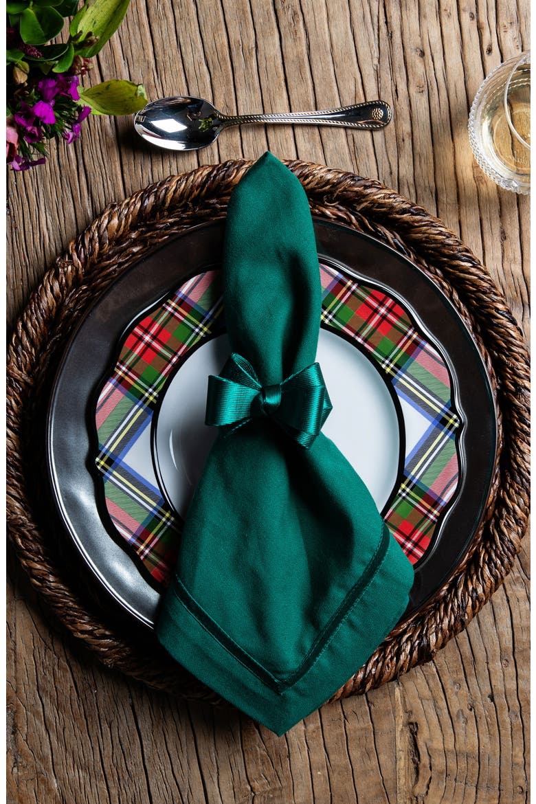 Tuxedo Set of 4 Napkin Rings, Alternate, color, EVERGREEN