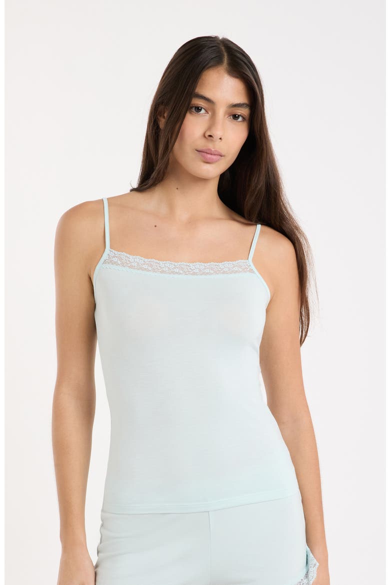 Kitty Lace Trim Camisole, Alternate, color, BLUE GREEN