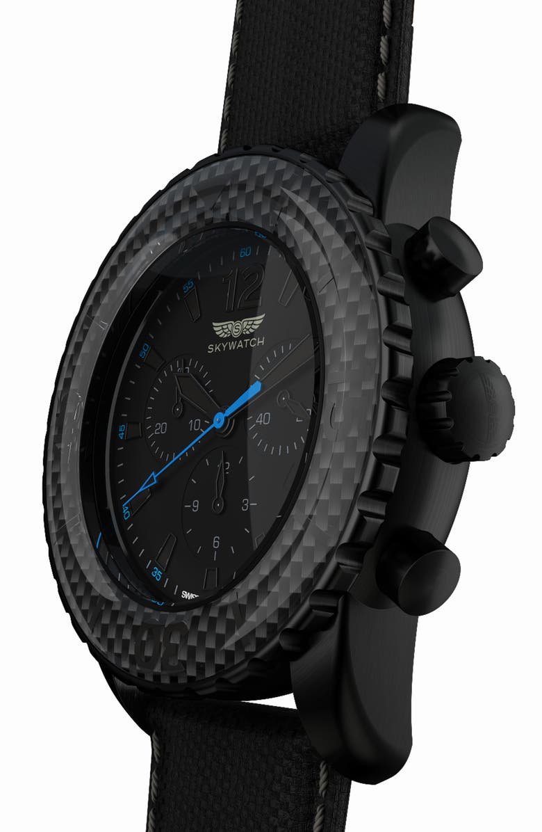 SKYWATCH Classic Chronograph Woven Strap Watch, 46mm, Alternate, color,