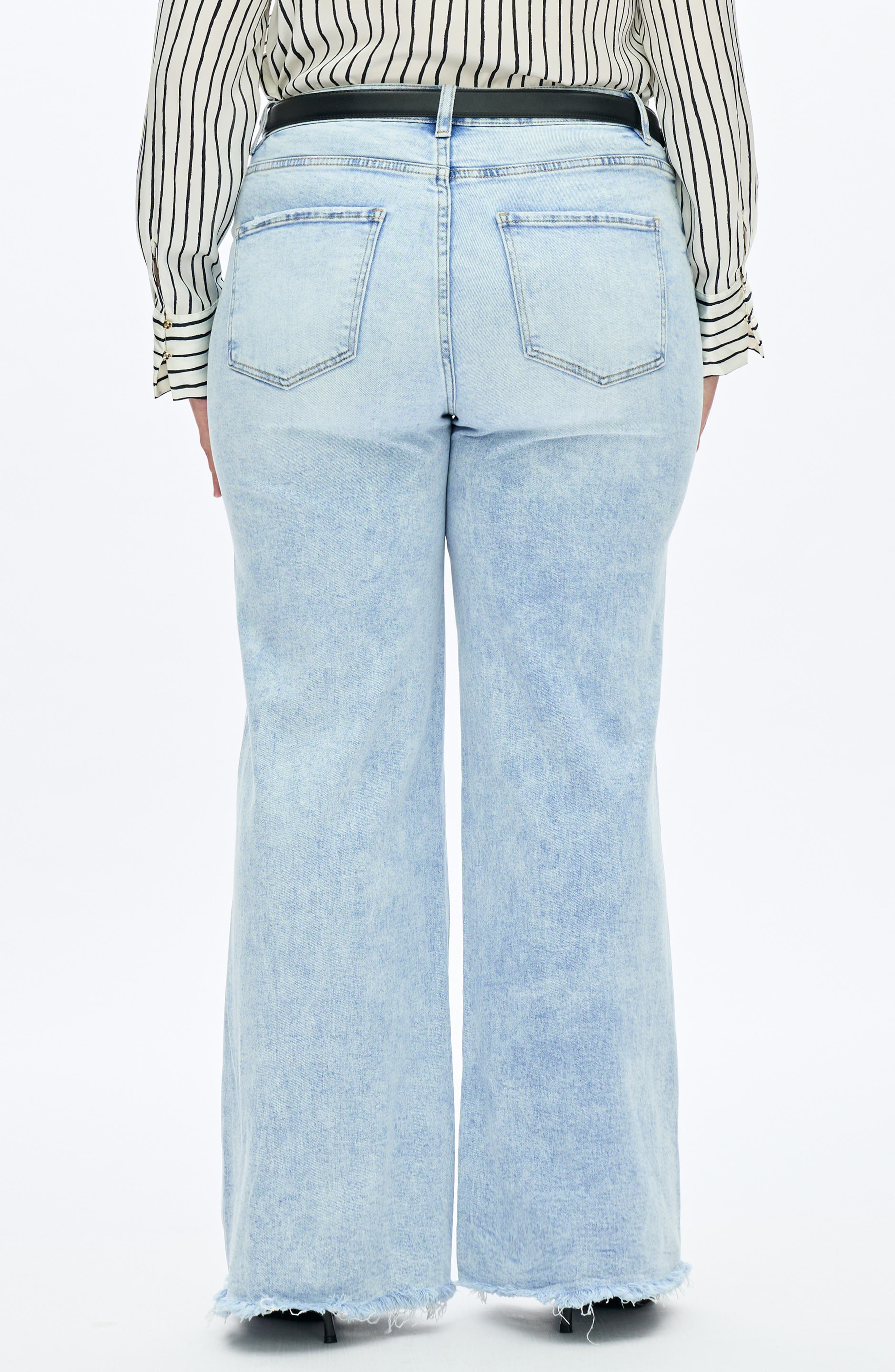 High Waist Raw Hem Wide Leg Jeans - image 4