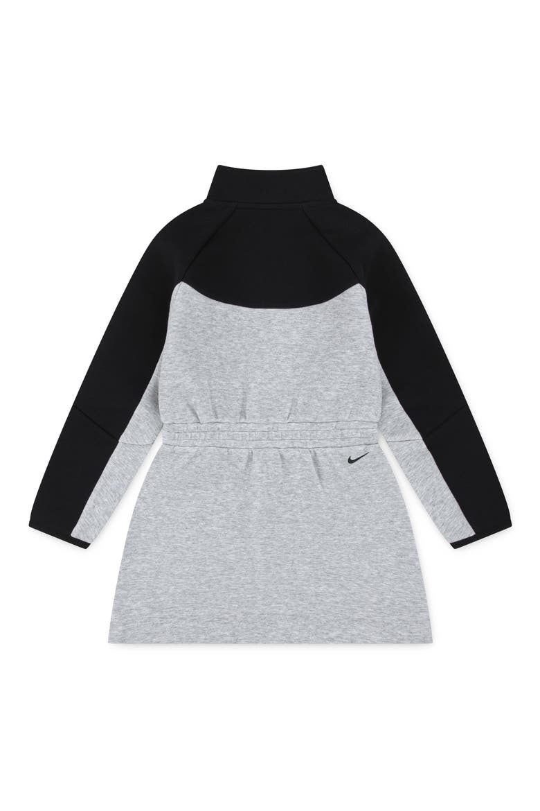 Kids' Tech Fleece Dress, Alternate, color, DARK GREY HEATHER/ BLACK