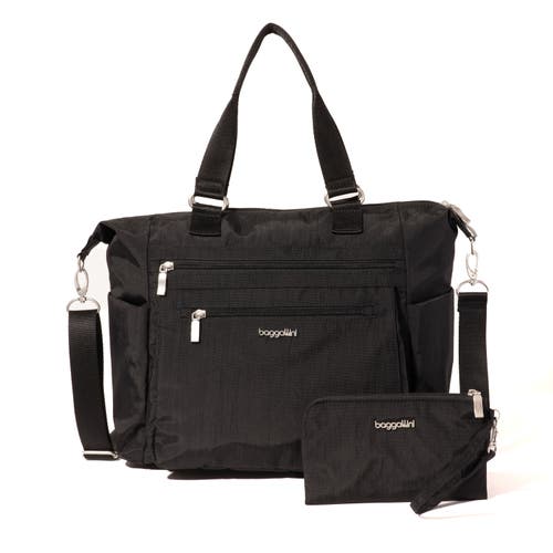 Baggallini Trifecta Convertible Backpack With Rfid Wristlet In Black