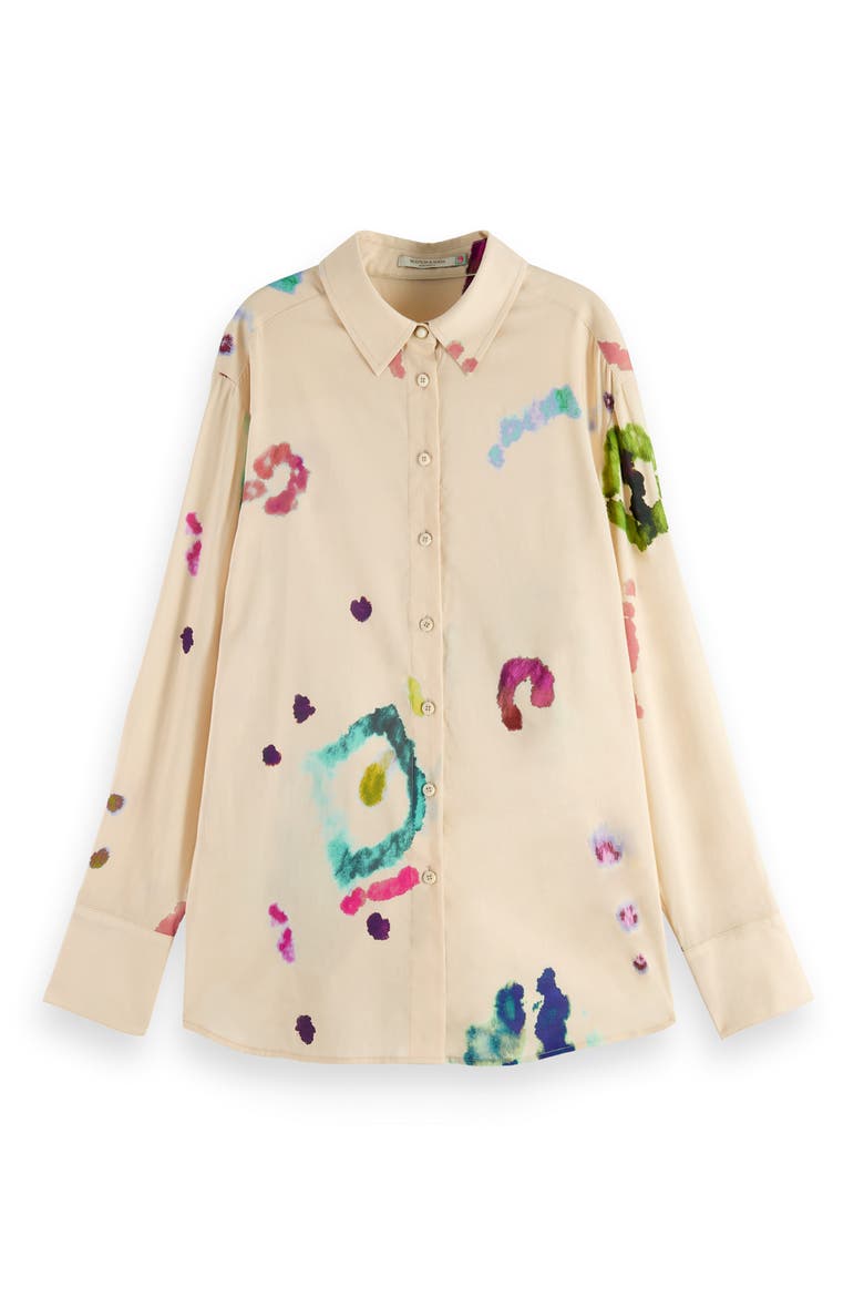 Tie-Dye Print Organic Cotton Blend Shirt, Alternate, color, 6672-GALAXY DYE SOFT ICE