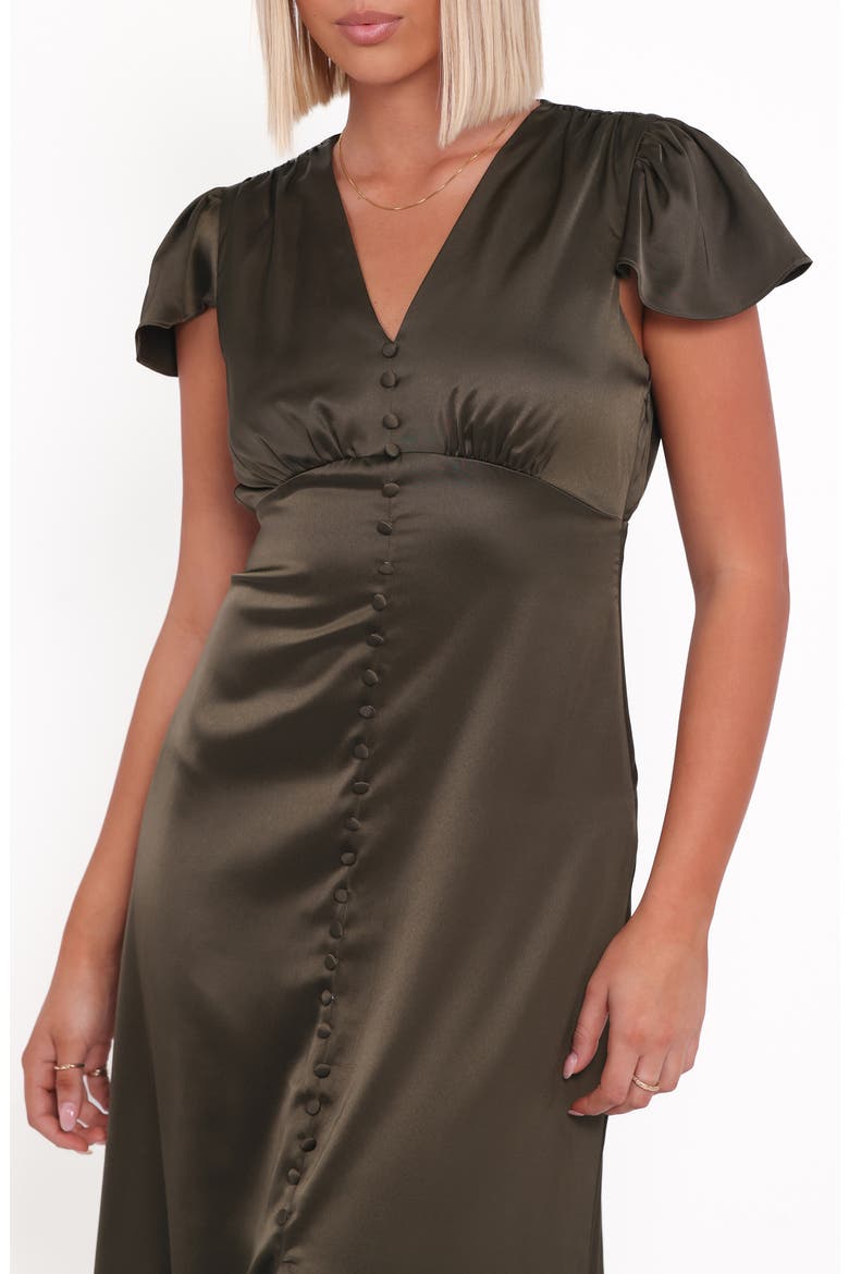 Dean Satin Dress, Alternate, color, OLIVE