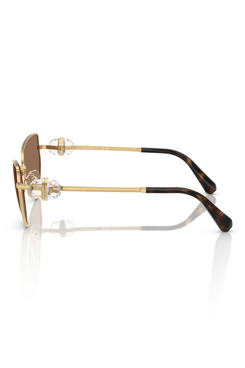 57mm Irregular Butterfly Sunglasses, Alternate, color, GOLD BROWN