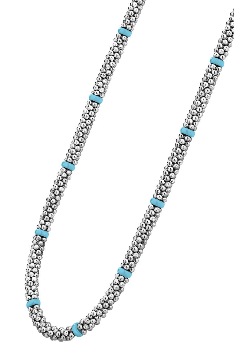 Blue Caviar Ceramic Collar Necklace, Alternate, color, SILVER/ BLUE