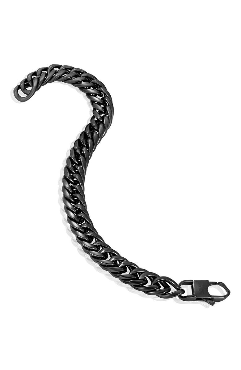 INVICTA Mens' 11.5mm Curb Link Chain Bracelet, Alternate, color, Black