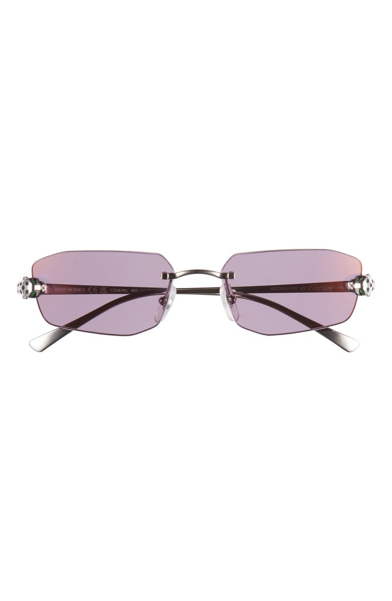Cartier 56mm Geometric Sunglasses, Main, color, 
