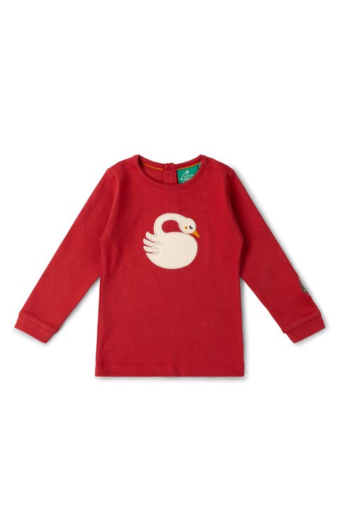 Kids' Sleeping Swan Applique T-Shirt