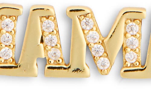 Argento Vivo Cz Pavé Mama Pendant Necklace & Heart Stud Earrings In Gold