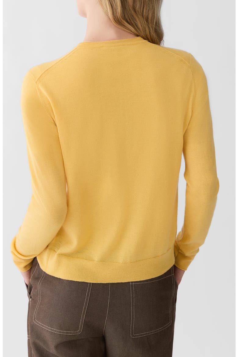 Cashmere Crewneck Cardigan, Alternate, color, DAISY