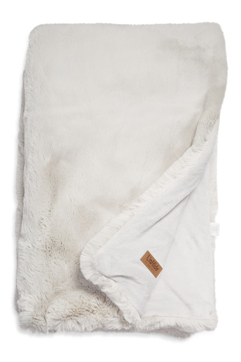 The Marshmallow 2.0 Medium Faux Fur Throw Blanket, Main, color, SILVER FOX
