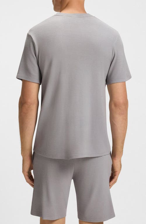 Hugo Boss Boss Ribbed Stretch Modal Pajama T-shirt In Gray