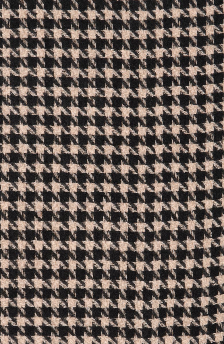 NORDSTROM RACK Houndstooth Fringe Scarf, Alternate, color, Black- Tan