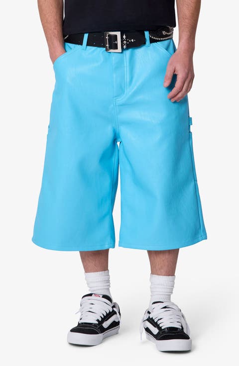 Ultra Baggy Faux Leather Work Shorts