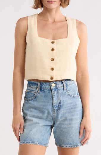 DL1961 Lizzie Button Crop Top