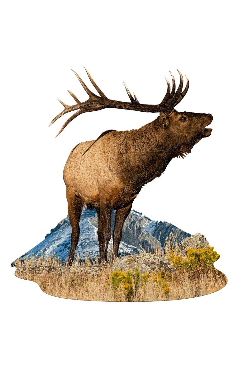 Madd Capp Puzzles I Am Elk 1000 Pieces Animal Shaped Jigsaw Puzzle, Alternate, color, Multicolored