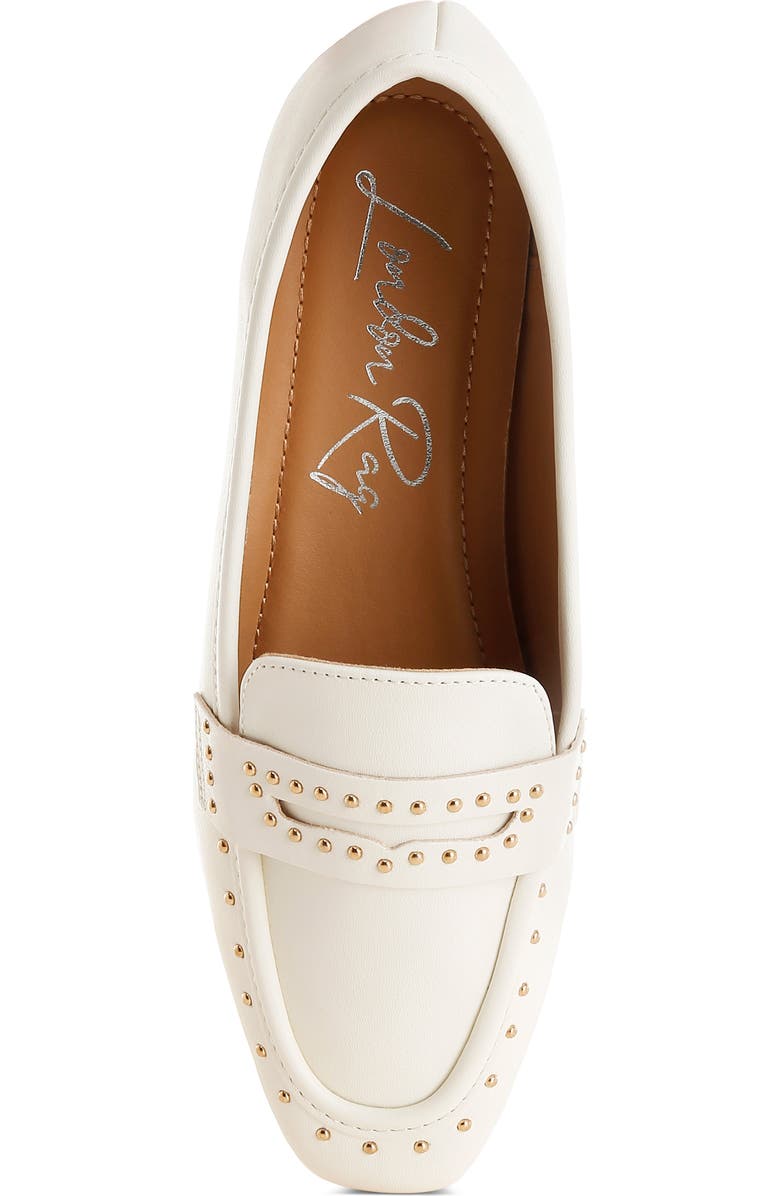 LONDON RAG Dorlina Studded Flat, Alternate, color, White