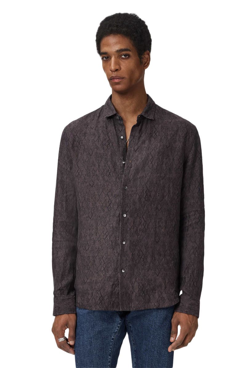 John Varvatos Thompsom Linen Button-Up Shirt, Alternate, color, 