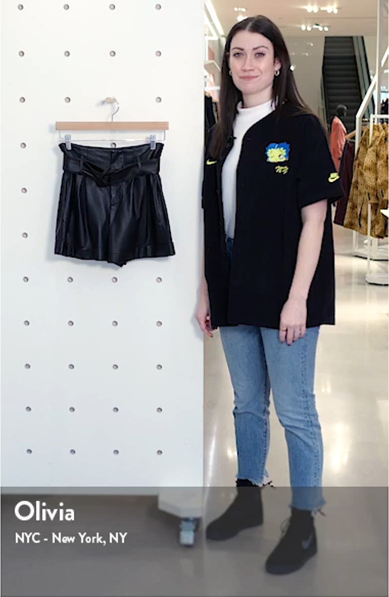 Leather Paperbag Waist Shorts, sales video thumbnail
