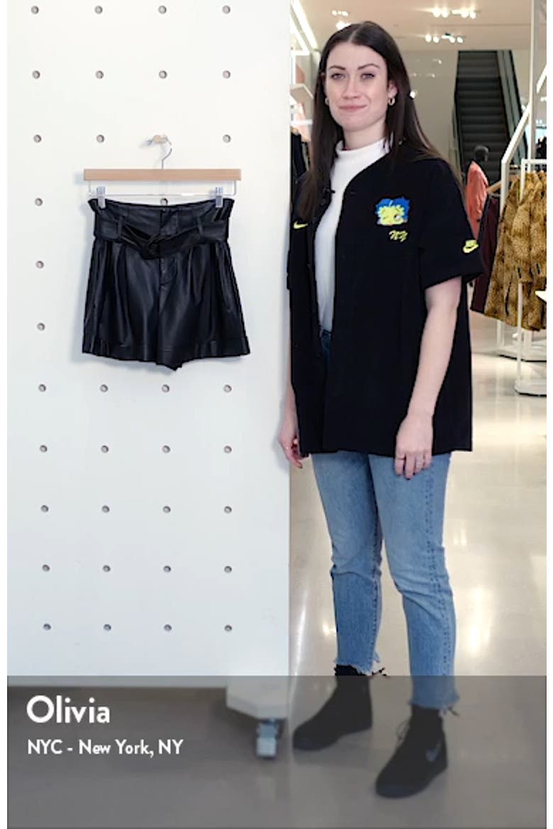 Leather Paperbag Waist Shorts video