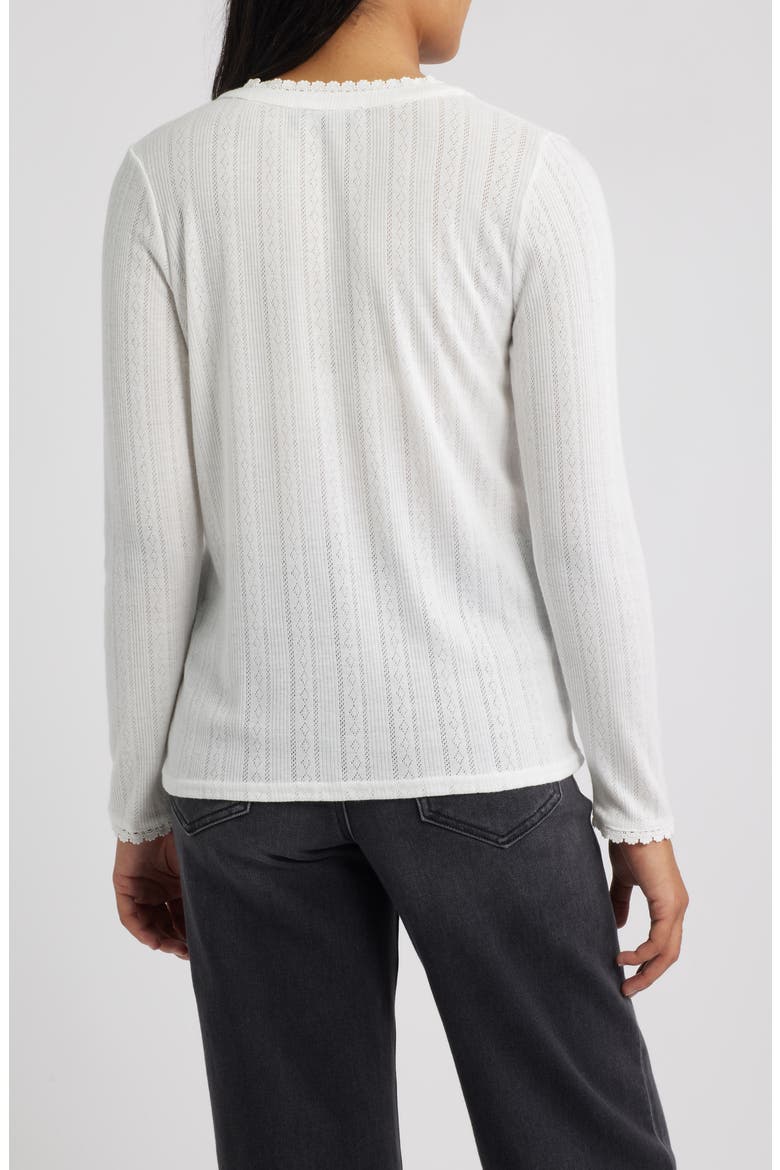 Ava Lace Henley Top, Alternate, color, WHITE