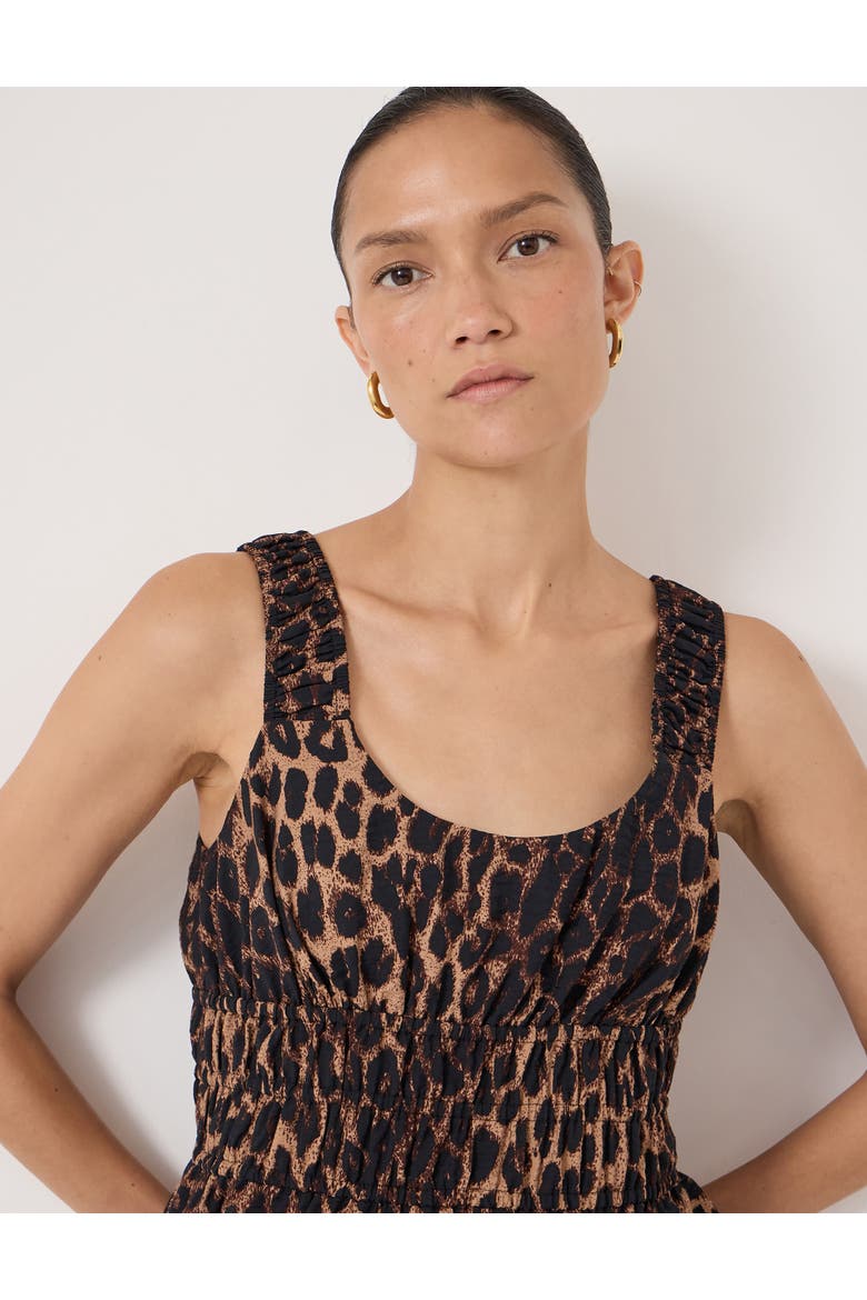 Waist Gathered Sleeveless Top, Alternate, color, Soft Leopard